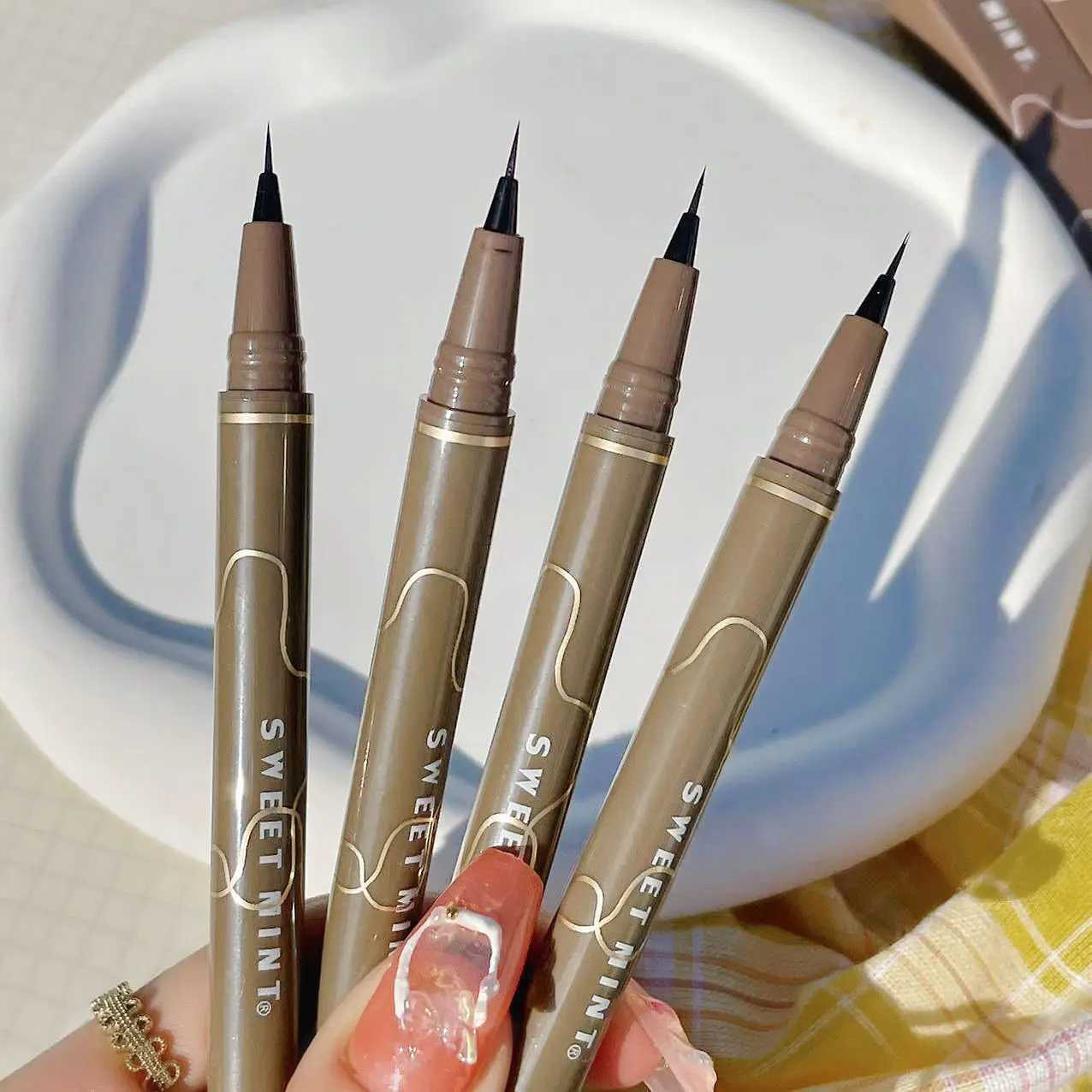 Tea Brown Lying Silkworm Eyeliner Pen Pearlescent Makeup Liquid Eye Shadow Pencil Smooth Quick-drying Beauty Cosmetics Tools Y240813