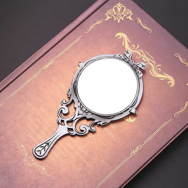 Retro handheld makeup mirror hollow makeup compact mirror W240813