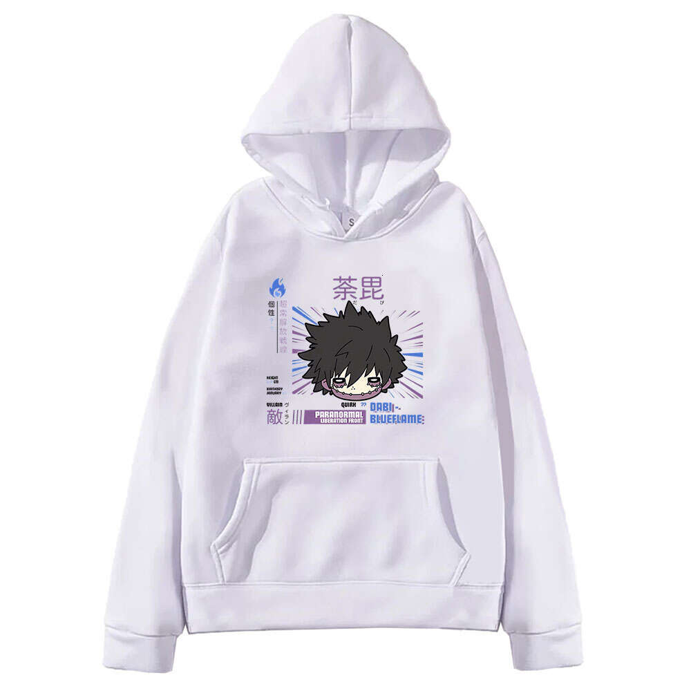 Japanese Anime My Hero Academia Dabi Hoodies Men Women Manga Print Long Sleeve Pullover Sweatshirts Casual Fleece Clothing