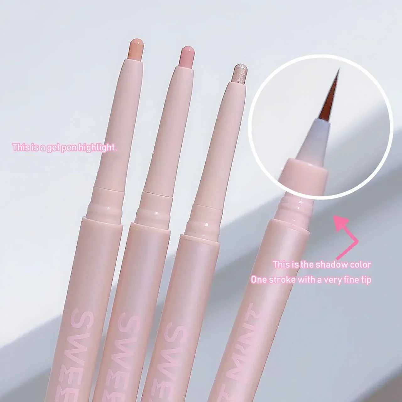 Double-ended Lying Silkworm Pencil Natural Non-smudge 2-in-1 Highlighting Eyeshadow Pen Waterproof Liquid Lower Eyelid Liner Pen Y240813