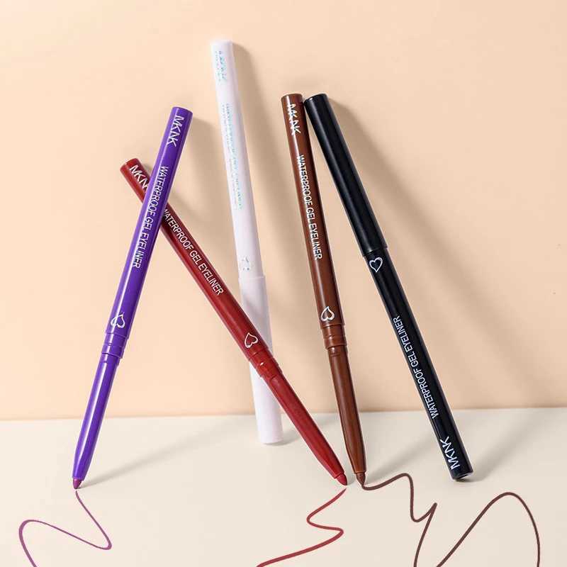 Six Colors Waterproof Eyeliner Pencil Long-lasting Makeup White Blue Black Brown Easy Wearing Eyeliner Pen Korean Cosmetics Y240813