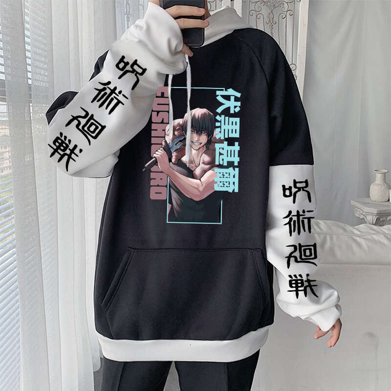 Kaisen Jujutsu Fushiguro Toji Japanese Anime Hoodies Men Autumn Winter Streetwear Casual Plus Size Unisex Patchwork Sweatshirts