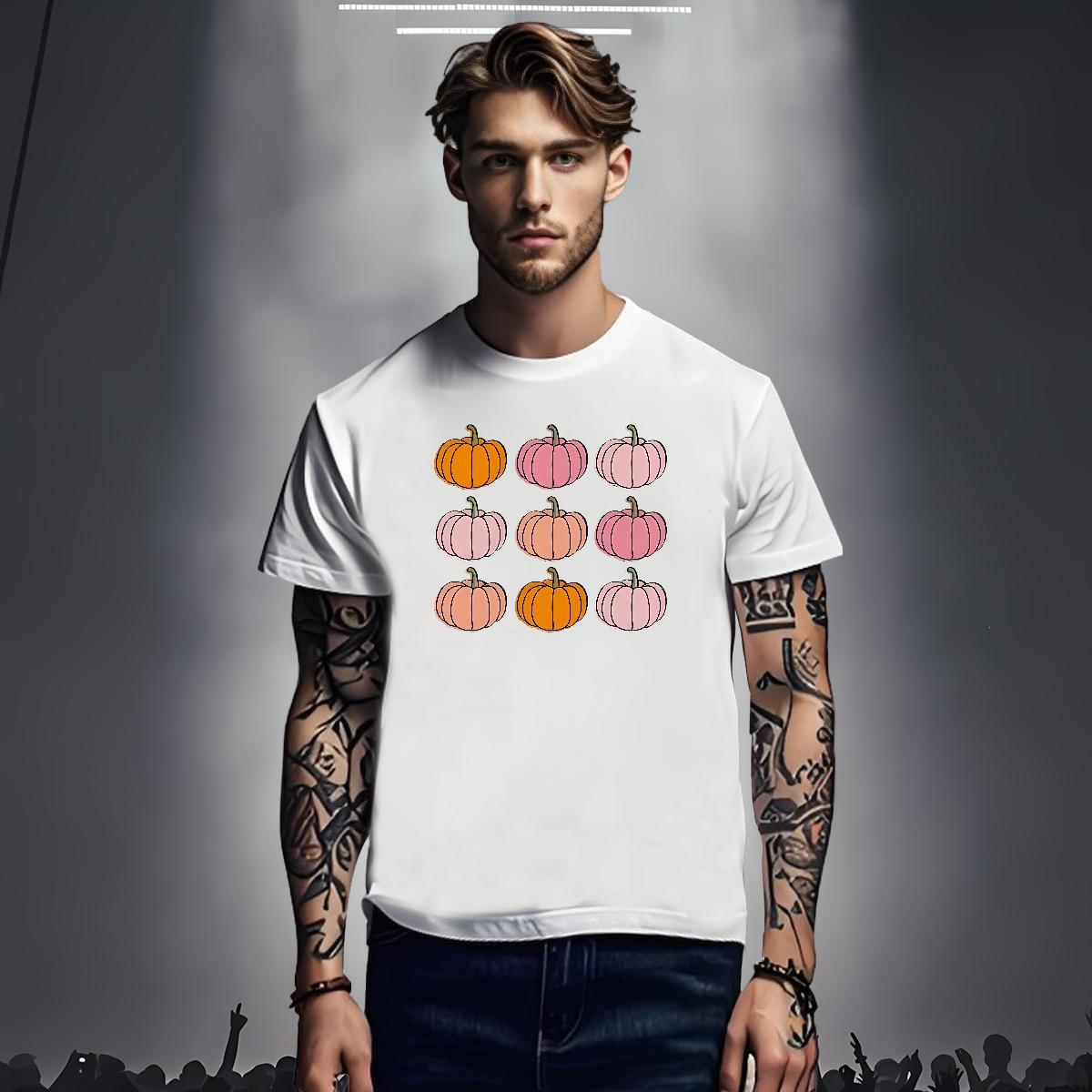 T-Shirts for Men 230g 100% Cotton pumpkin Street Casual Breathable Crew Neck DIY Logo Oversized Men Tshirts Designer Cool Tops Shirt