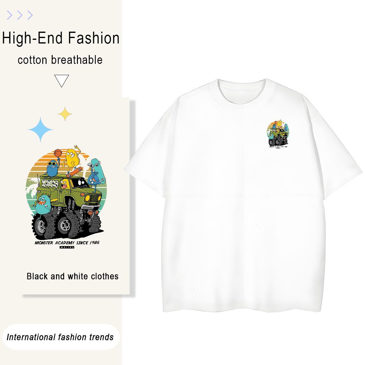 Men T Shirts 100% Cotton 230g role Street Casual O-Neck Short Sleeve Graphic Men Tees Fashion Casual TOP Quality Top Tees