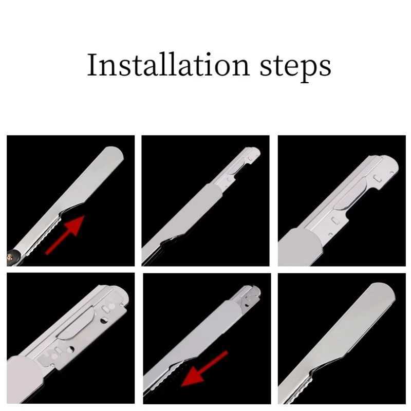 New Beard Trimmer Stainless Steel Straight Edge Razor ABS Handle Mens Manual Folding Shaver Barber Shop Shaving Tools Y1024M240814