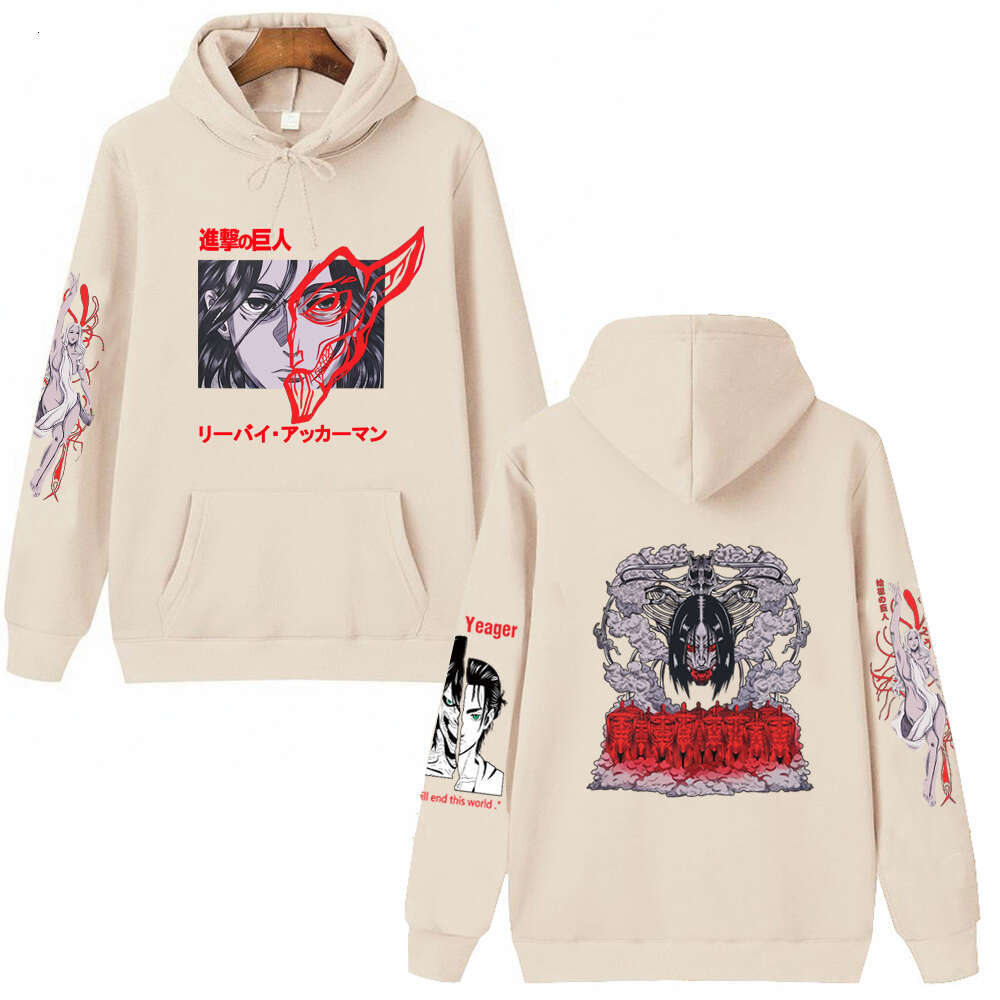 Attack Anime On Titan Hooded Yeager Eren Print Plus Size Hoodie Men Women Sweatshirts Haruku Unisex Long Sleeve Pullover