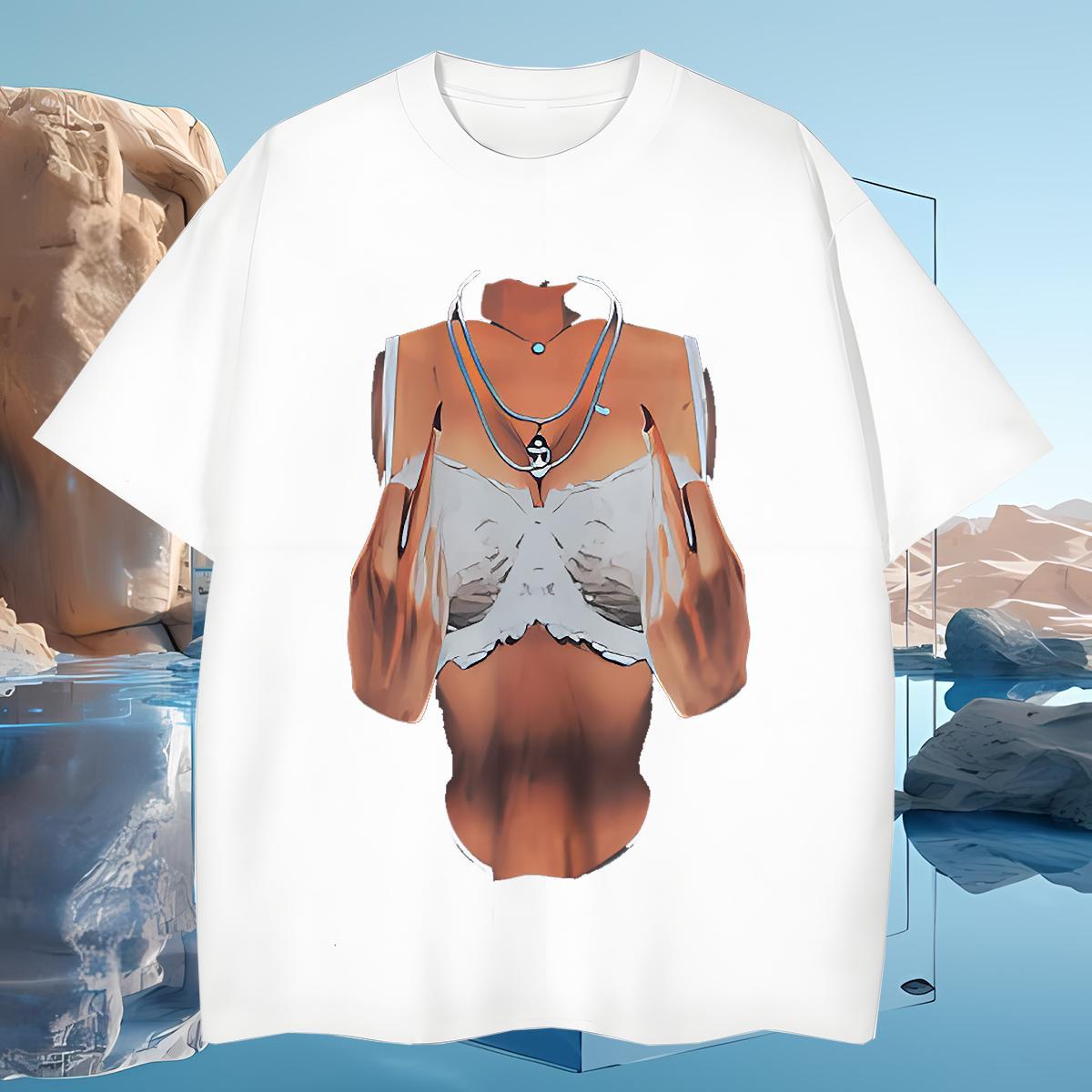 Popular chest T shirt Casual Beach Men Tees 100% Cotton 230g Free Shipping Breathable Short Sleeve Custom Printed Clothings