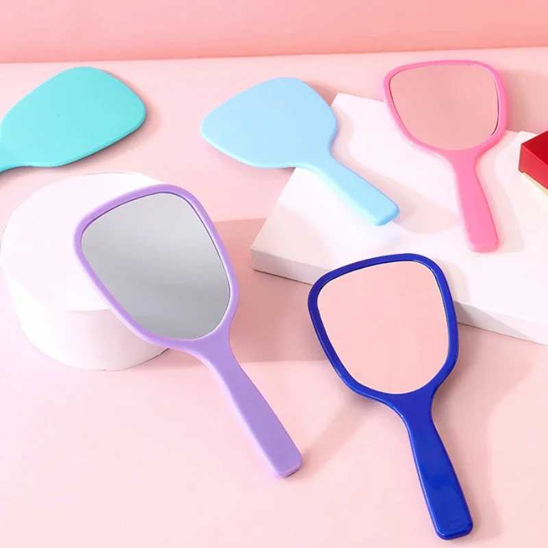 Korean version cartoon makeup mini portable handheld mirror single handheld mirror girl cute little mirror makeup tool W240813