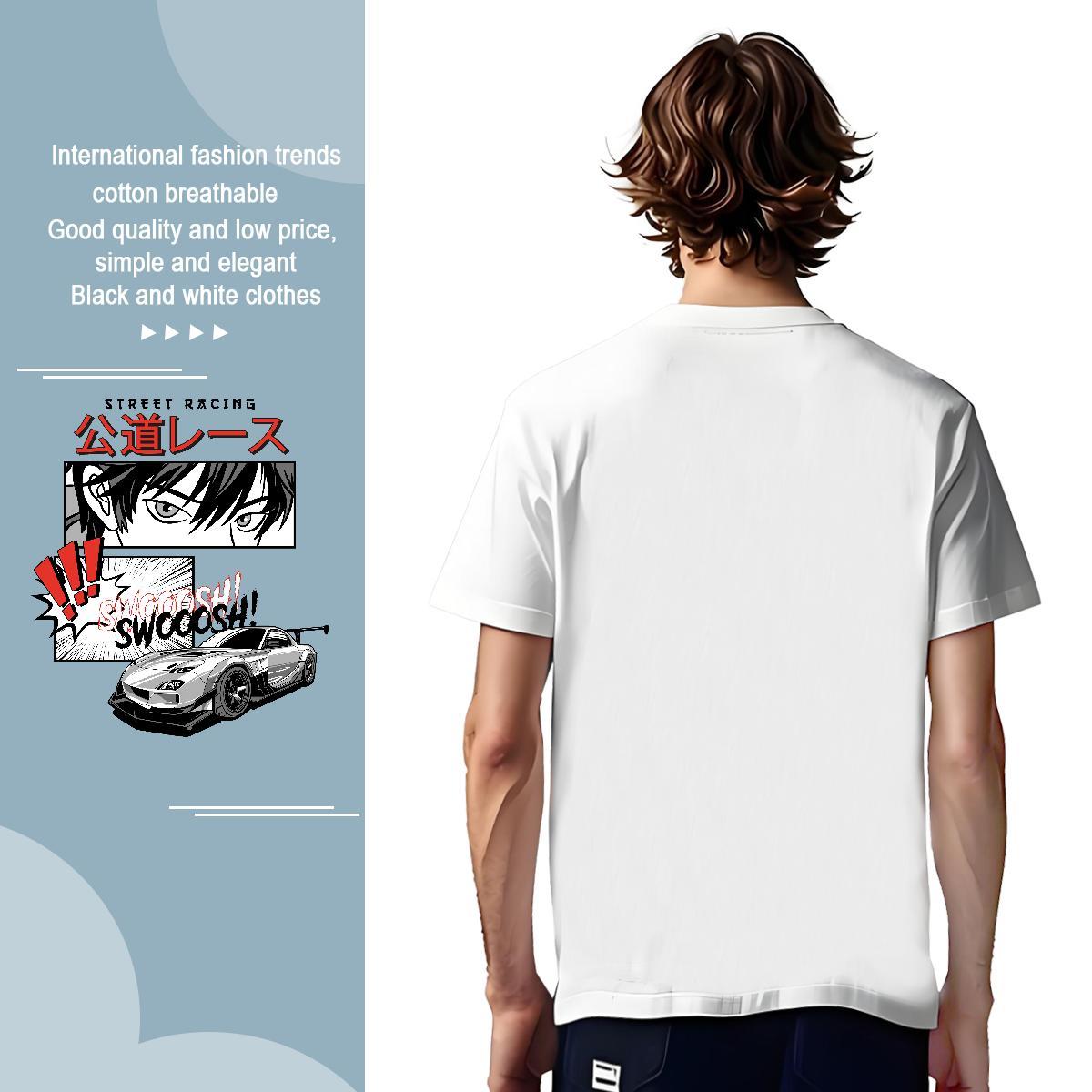 TOP Quality car T shirt High Street Hip Hop Men Tops Tees 230g Pure Cotton Fashion Design Crew Neck Breathable Customized Print Tee Shirt
