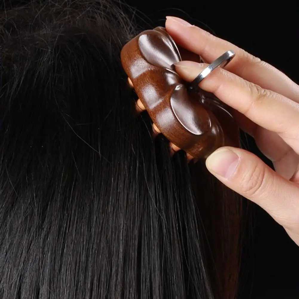 Massage comb fingers comb head meridian comb can be scraped off with a chest anti-static wooden brush W240813