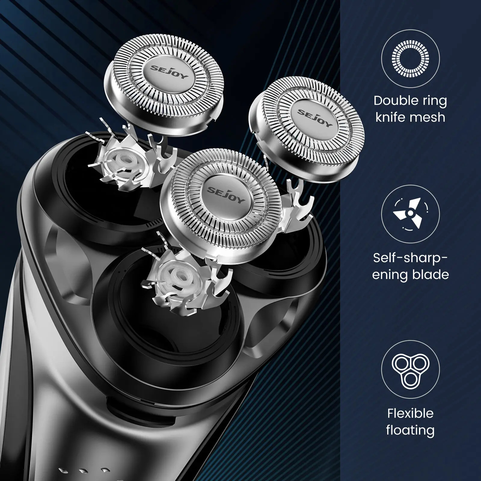 Sejoy Electric Shaver for Mens Electric Shaving Clipper Machine 3D Floating Wet Dry IPX7 Waterproof Beard Razor Beard Trimmer 240814