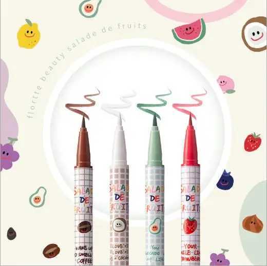 FLORTTE Fruit Salad Series Colorful Waterproof Liquid Eyeliner pencil Long-lasting Non-smudging Easy to Wear Eye Makeup Cosmetic Y240813