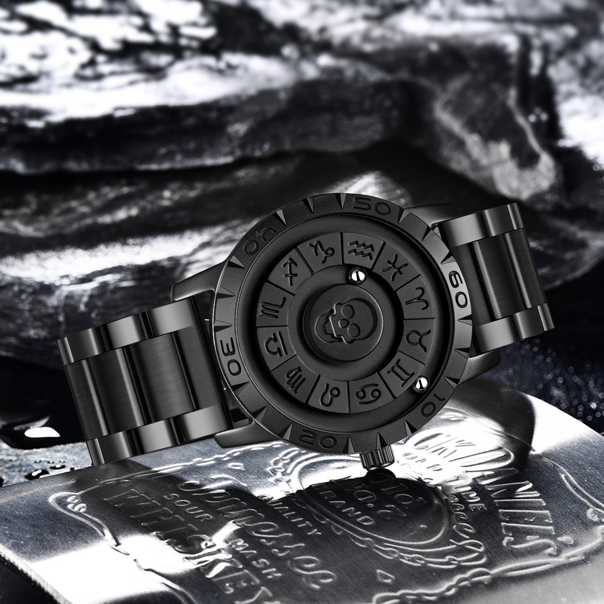 LIGE's new magnetic ball bearing men's precision steel strip watch, creative personalized waterproof sports fashion watch