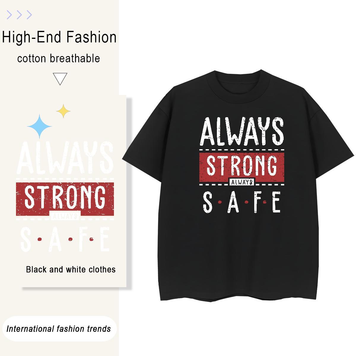 Soft Couples T Shirts Street Casual 230g 100% Cotton Cartoon Print Breathable Short Sleeve letter T Shirt For Man 2024 Summer Tshirts