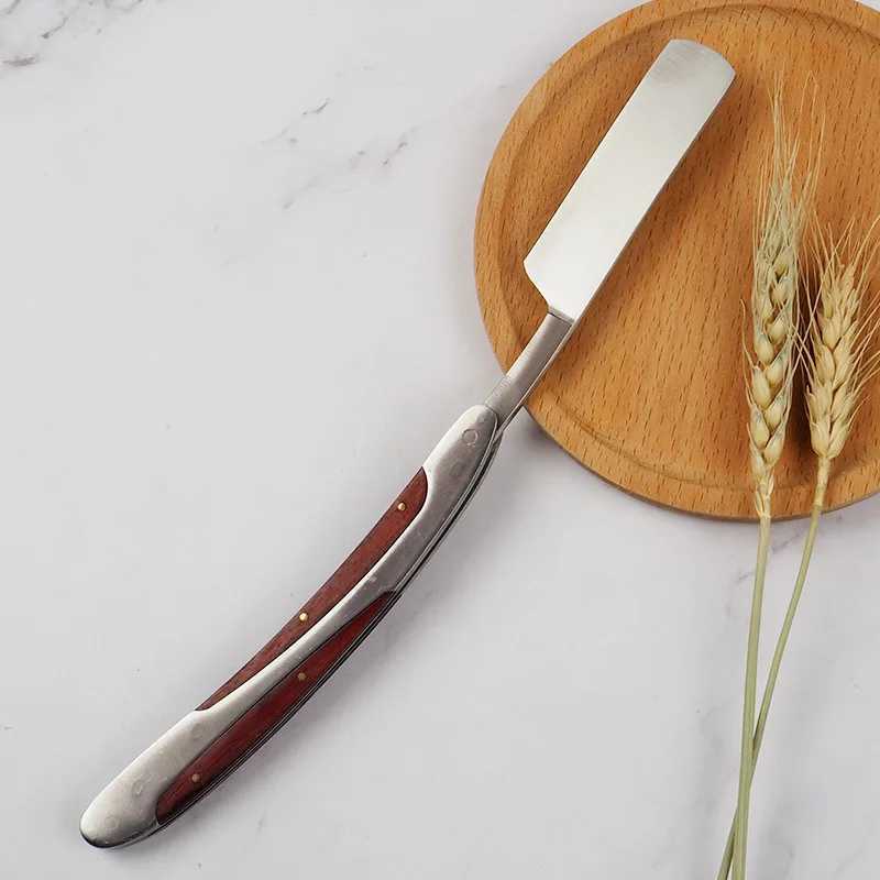 Double Color Wood Stainless Steel Old-Fashioned Shaver Manual RazorM240814