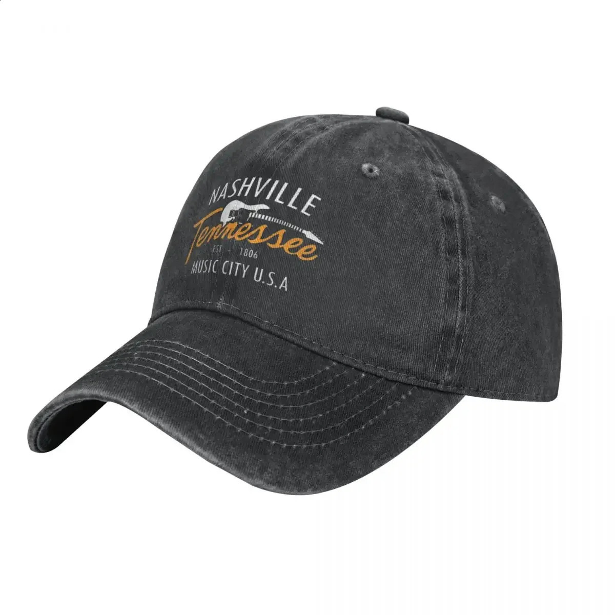 Guitar Nashville Washed Baseball Cap Music City y2k Cute Trucker Hat Spring Women Men Hiking Fishing Print Baseball Caps 240807