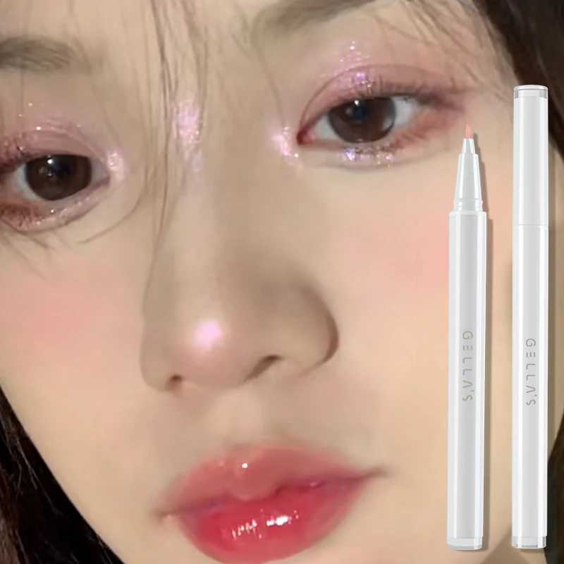 Sparkling Crystal Lying Silkworm Pen Liquid Galaxy Glitter Eyeliner Eye Shadow Pen Blade Brush Head Makeup Peach Highlight Pen Y240813