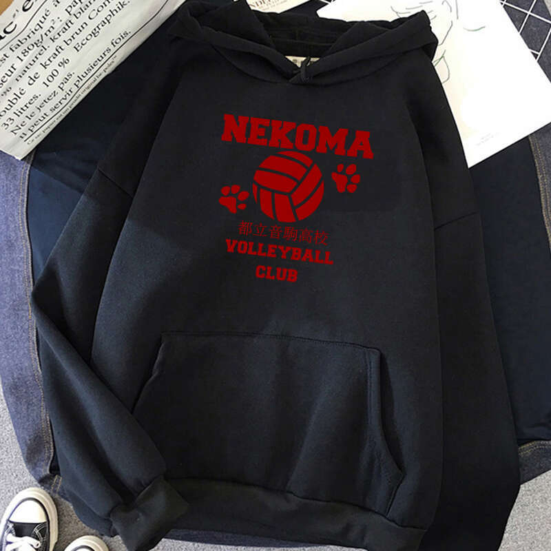 Haikyuu Oya Japanese Anime Hoodies Men Kawaii Cartoon Nekoma Graphic Streetwear Kuroo Volleyball Sweatshirts Male