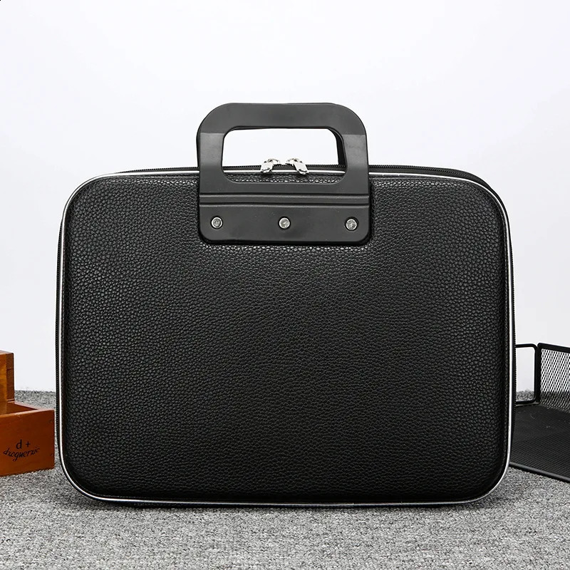 Hard Shell Briefcase Laptop Bag Waterproof PU Leather 240813