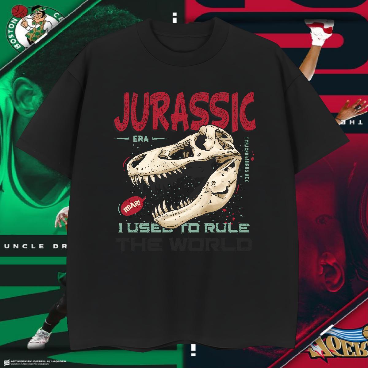 Unisex T-Shirts dinosaur Breathable Crew Neck Daily Outfit Anime 230g Cotton Tshirts Customized Tee Shirt