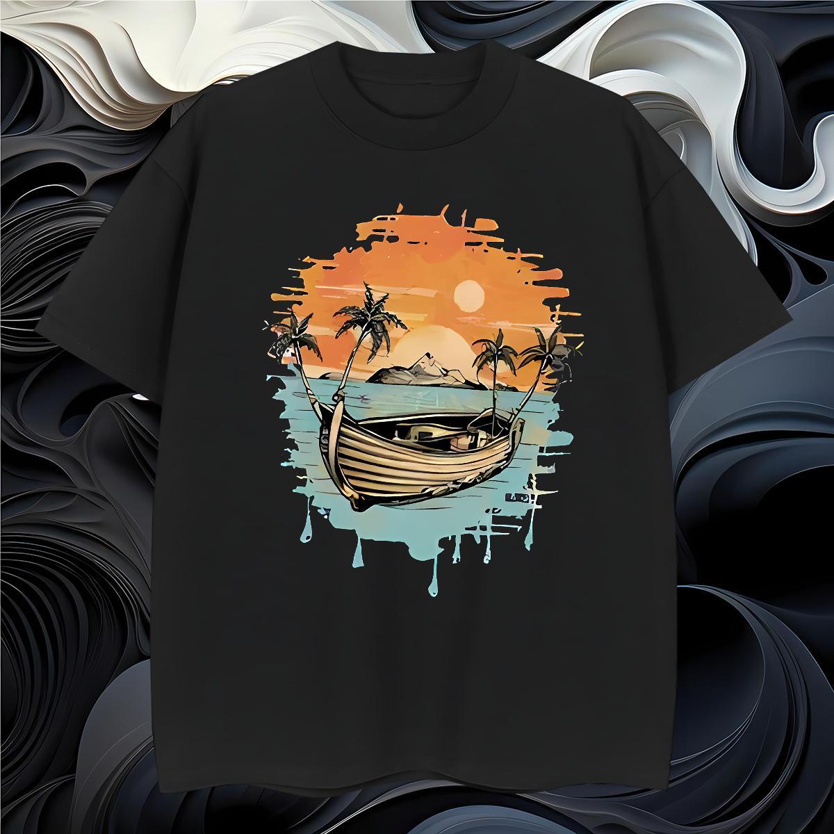 T-Shirts 230g Cotton boat Home Outdoor O Neck Short Sleeves Skull Men Clothes T-Shirt New Designer TOP Quality Clothings