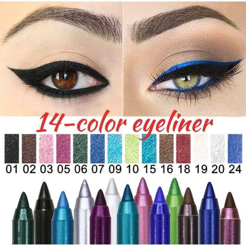 Long-lasting Eye Liner Pencil Pigment White Color Waterproof Eyeliner Black Eyebrow Pencil Women Cosmetics Makeup Tools 14 Color Y240813