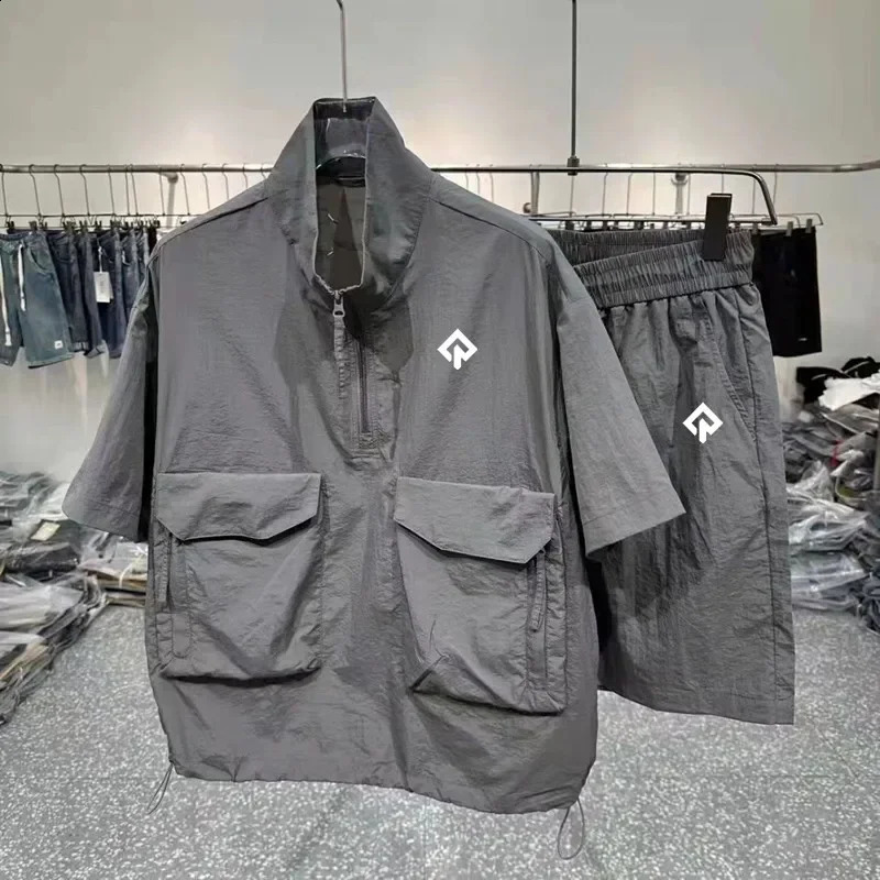 Korean Quick Drying Set Summer Golf Wear Men High Quality Golf Suits Chaopai Casual Jacket Golf Clothing Men Golf Shorts 240814