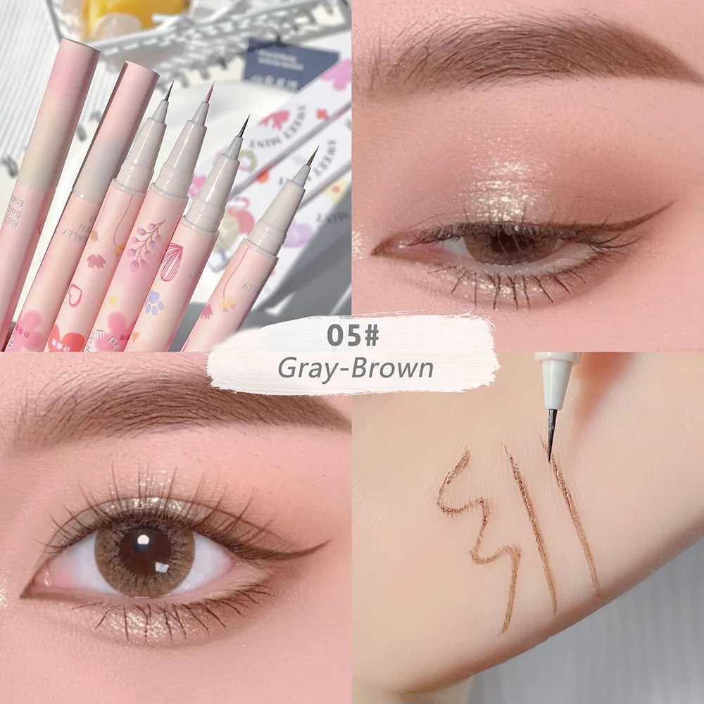 Brown Lying Silkworm Eyeliner Pen Waterproof Big Eyes Makeup Liquid Delineador De Ojo Smooth Quick-drying Cosmetics Beauty Tools Y240813