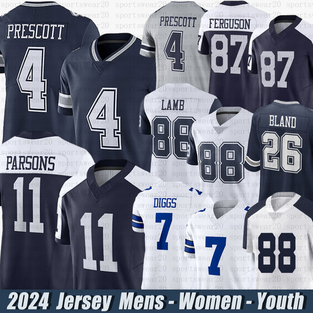 Dallascity Cowboysjersey Micah Parsons CeeDee Lamb Dak Prescott Brandon Aubrey Trevon Diggs Jake Ferguson DeMarcus Lawrence Emmitt Smith Football Jerseys
