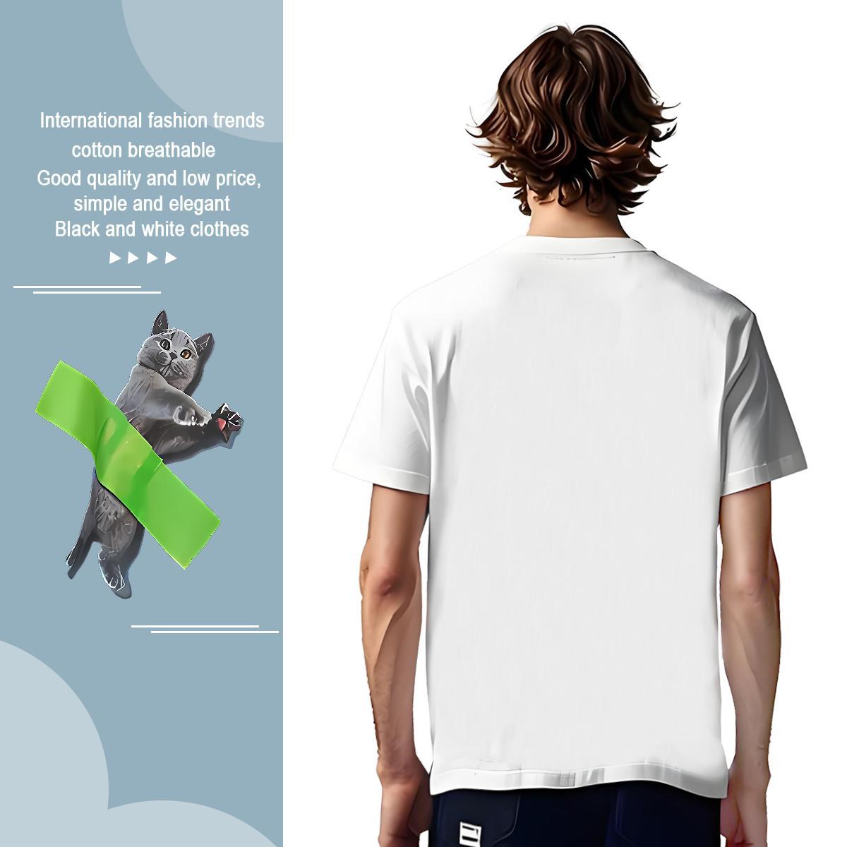 Designer T Shirt For Man cat Pure Cotton Casual Plus Size Custom 230g Pure Cotton Men Tees 2024 Designer Top Tees