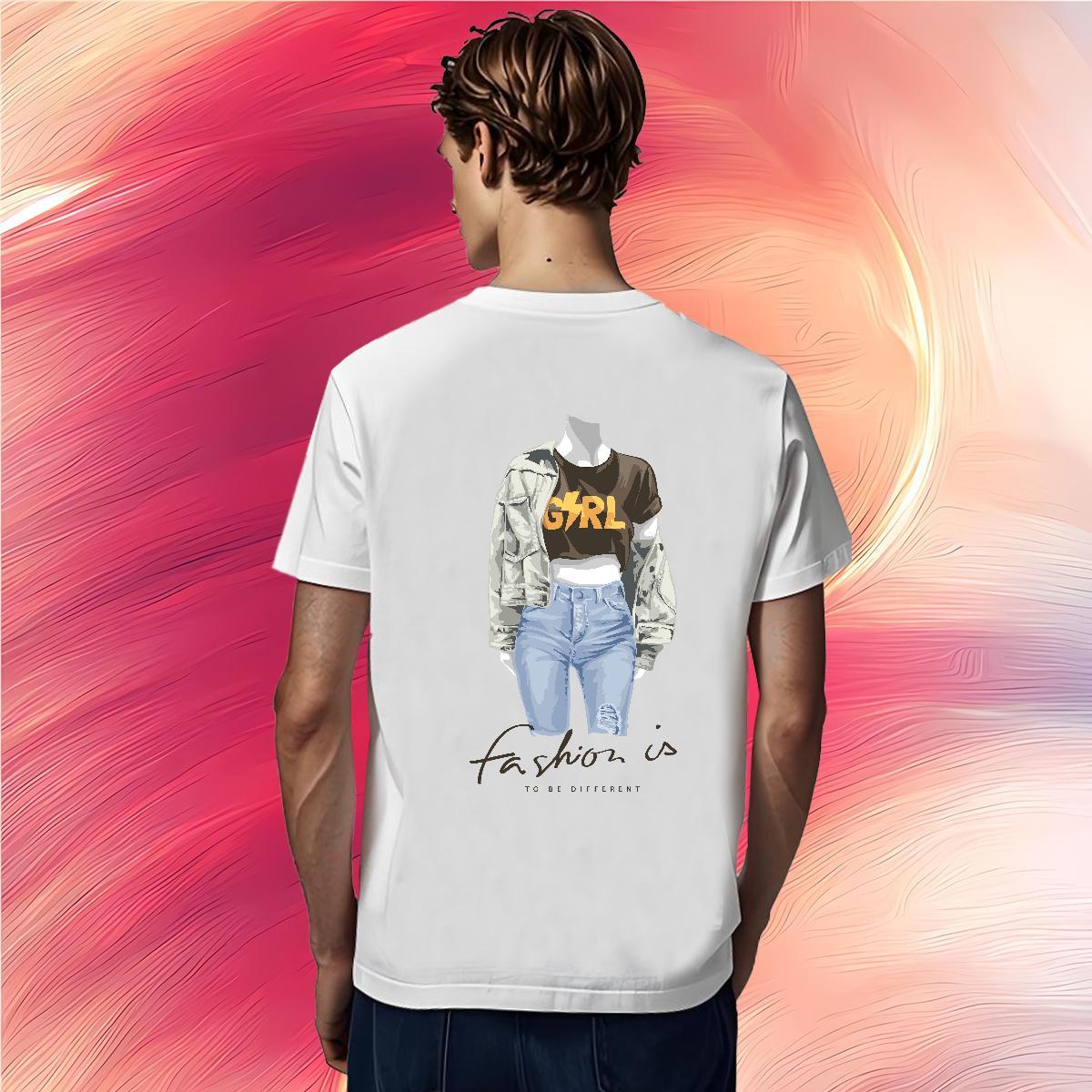 Men T Shirts 230g Cotton person Sports Casual Breathable Crew Neck Floral Print Men Tops Tees Designer Loose Tops Shirt