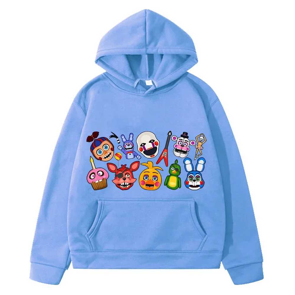 FNAF Kawaii Hoodies Sweatshirt boys Jacket y2k sudadera Bear Rabbit Game anime hoodie Fleece pullover kids clothes girls giftY240814