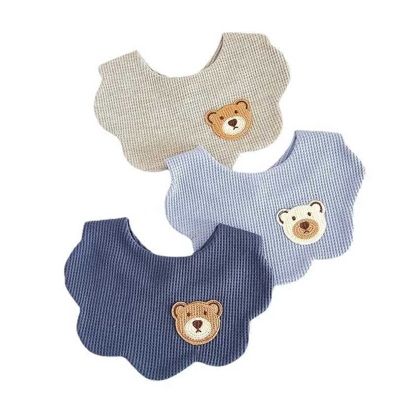 Bibs Burp Cloths Cute Baby Bib Lovely Cartoon Bear Newborn Baby Bib Lovely Cotton Waffle Salival Towel Bib for Toddler Boy Girl Baby AccessoriesL4812