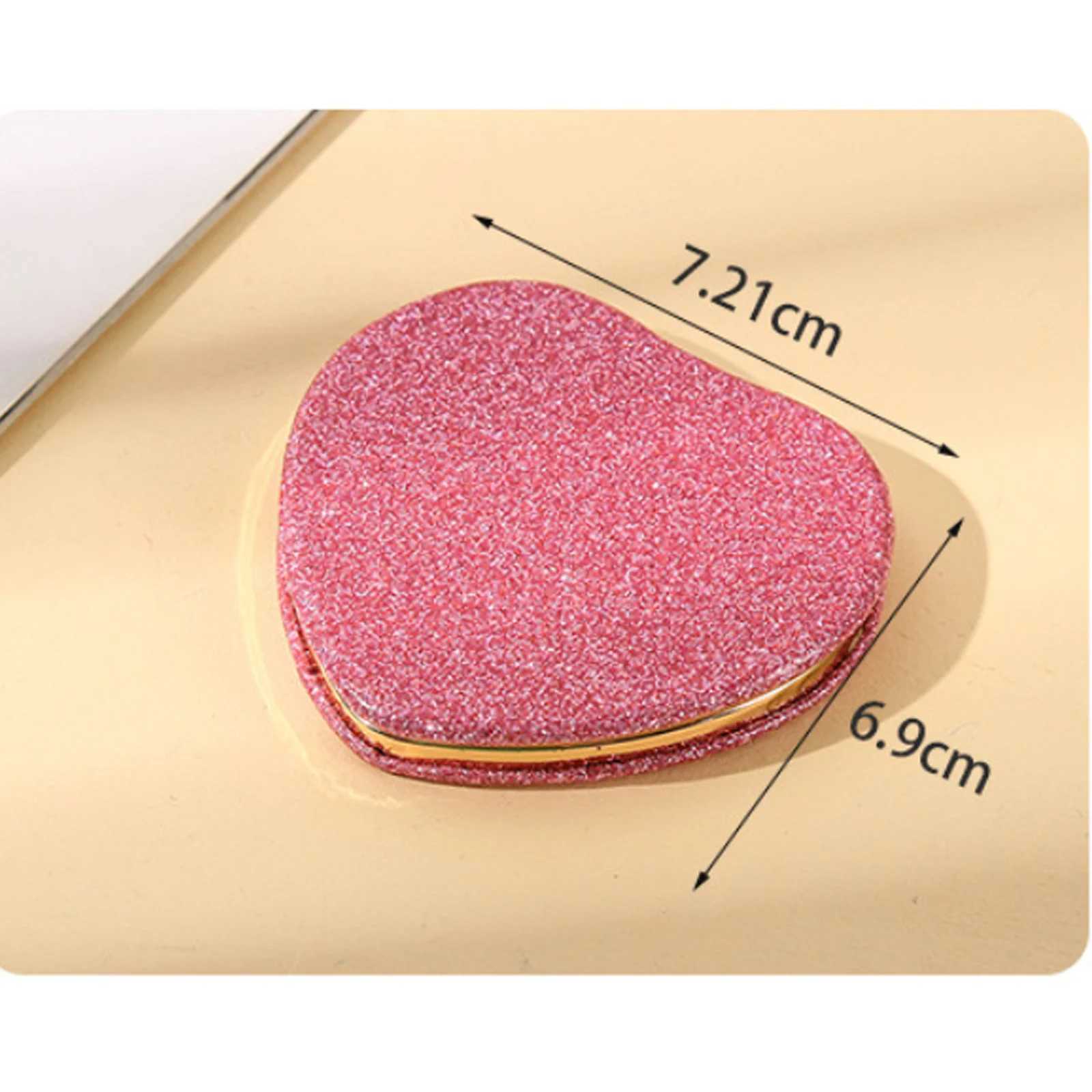 Portable double-sided folding makeup mirror with pericardium compact makeup mirror for women handheld makeup mirror for students W240813