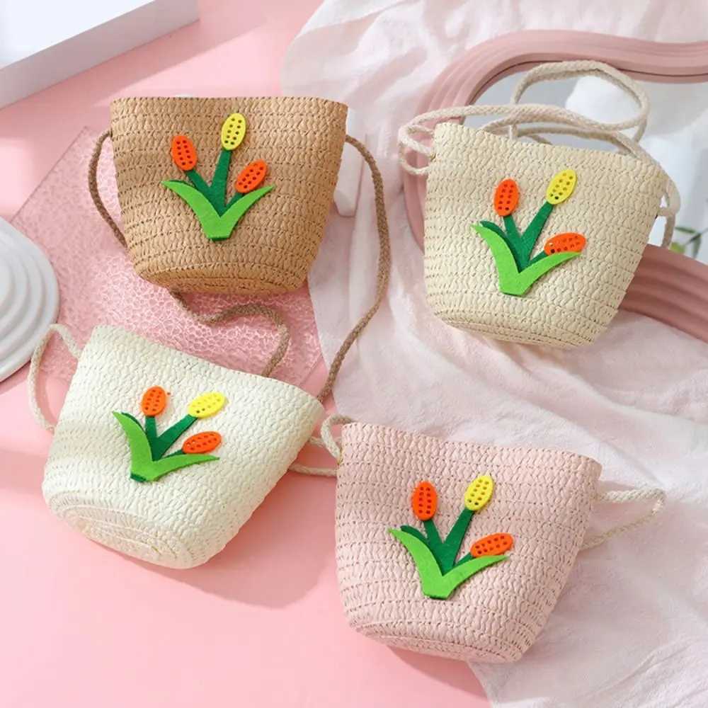 Cute grass cross bag flower shoulder bag handbag for girls and children W240813