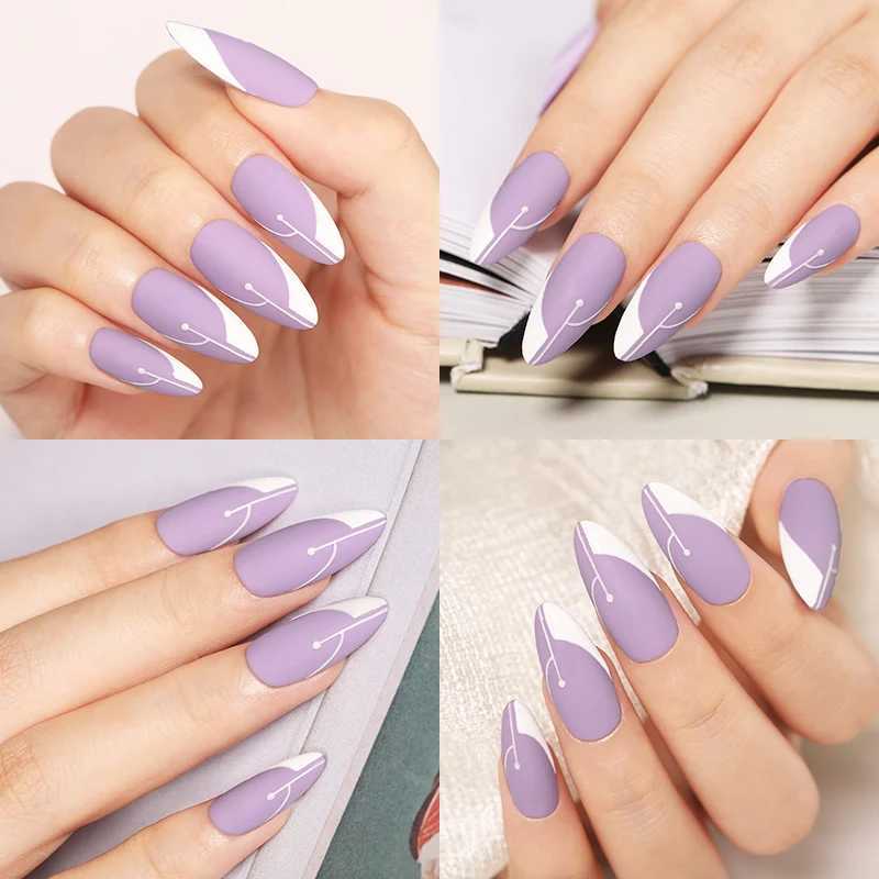 LILYCUTE Nail Gel Polish UV Semi Permanent Ice Purple Serise Nail Art All For Manicure LED Gel Base Top Coat Gel Varnish PolishM240814
