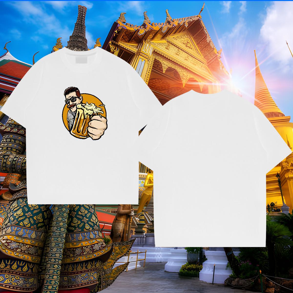 Popular T Shirts Men summer O Neck Short Sleeves Spring Summer Graphic 230g Cotton Men Tshirts Fashion New Wear