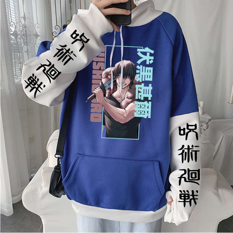 Kaisen Jujutsu Fushiguro Toji Japanese Anime Hoodies Men Autumn Winter Streetwear Casual Plus Size Unisex Patchwork Sweatshirts