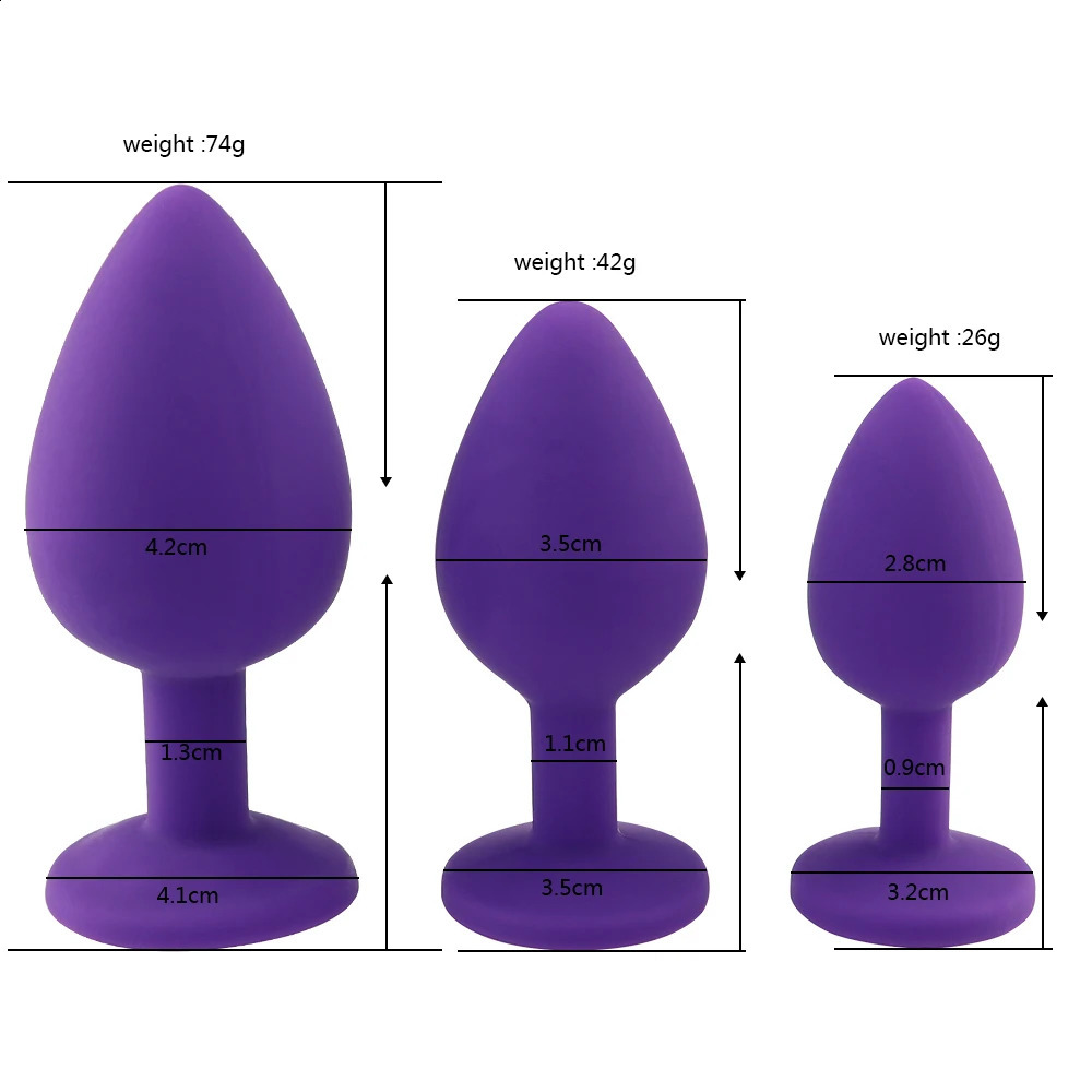 SML 100%Silicone Butt Plug Anal Plugs Unisex Sex Stopper 3 Different Size Adult Toys for MenWomen Anal Trainer For Couples SM 240914