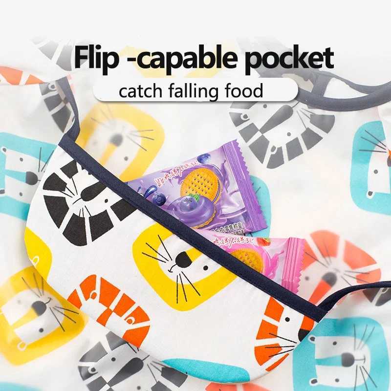 Bibs Burp Cloths Baby Bibs Cloth Waterproof Dining Clothes Long Sleeve Apron Children Feeding Smock Burp Reverse Dressing Painting ProtectL4812