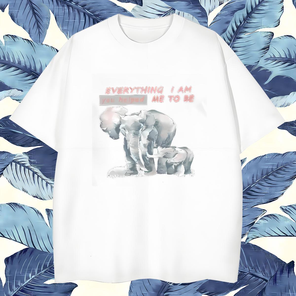 Loose Fit Man T Shirts Elephant Breathable Sports Casual Oversized 100% Cotton 230g Men Tshirts New Wear