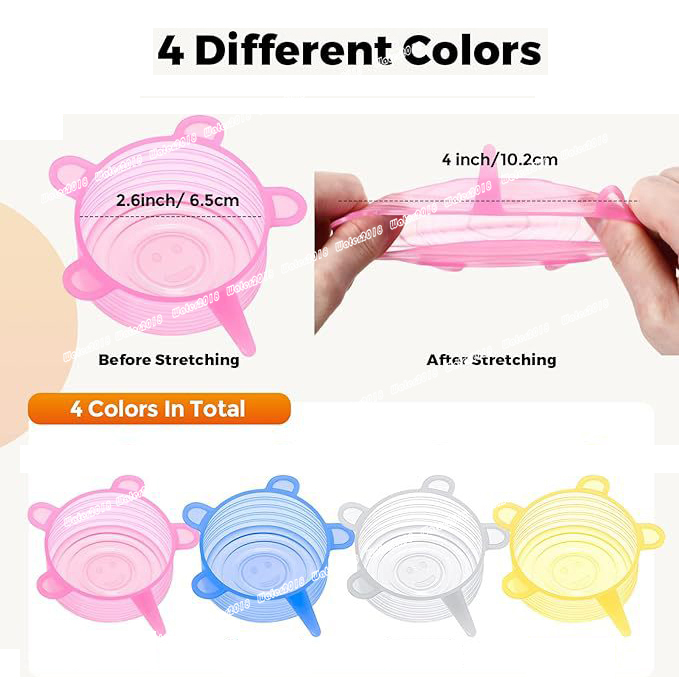 Food Grade Silicone Stretch Lids Seal Caps Yogurt Regular Mouth Mason Jars Soda Beer Pet Food Jars