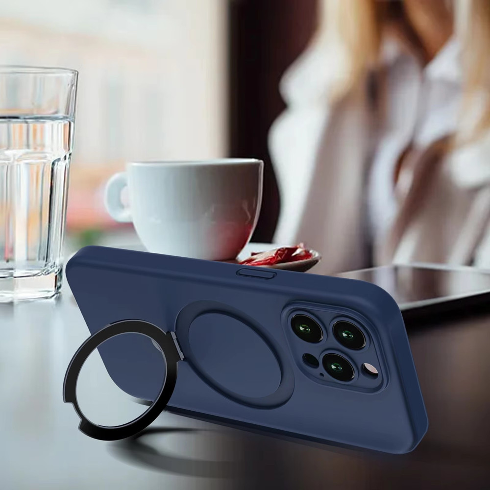 Liquid Silicone Wireless Charging MagSafe iPhone Case for iPhone 14 15 Pro Max 13Pro 15 Plus 11 12 Stand holder Cover