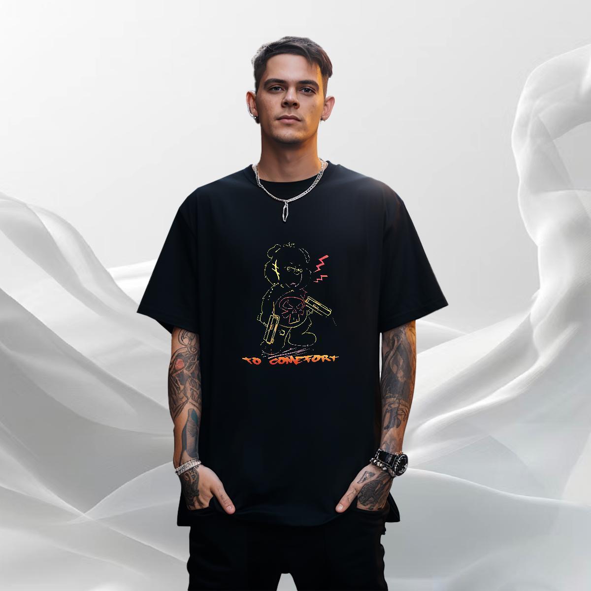 Free Shipping Tshirt for Man Woman Daily Wear 230g 100% Cotton Custom Printing Crew Neck bear T Shirts Men Fashion Top Tees