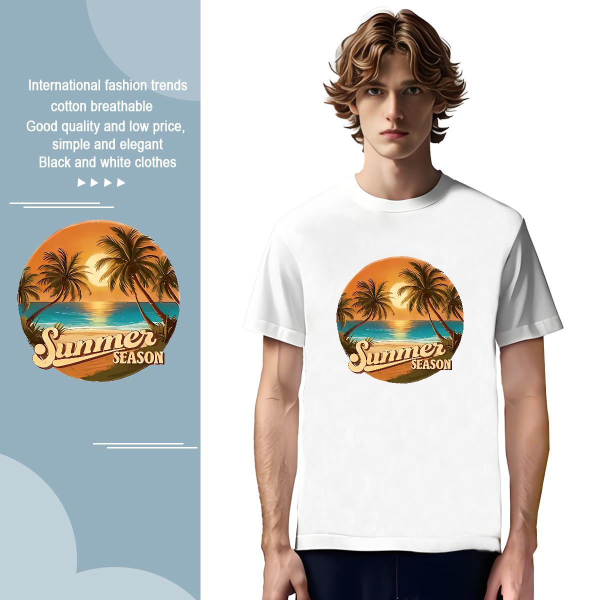 T-Shirts 230g Pure Cotton tree Hip Hop Street Breathable Short Sleeve Customized Print Men Tshirts Factory Direct Brand Tops Shirt