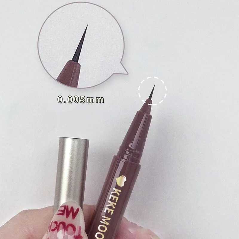 Ultra Thin Silky Matte Liquid Eyeliner Waterproof Non Smudging Black Red Brown Pink Lying Silkworm Glitter Eye Liner Makeup Tool Y240813