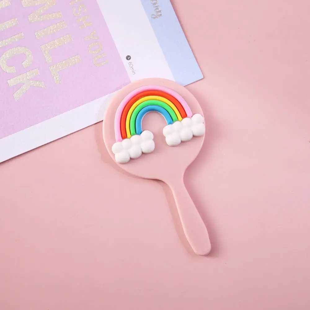 1 Korean princess mirror mini handheld cartoon dormitory paper mirror makeup tool W240813