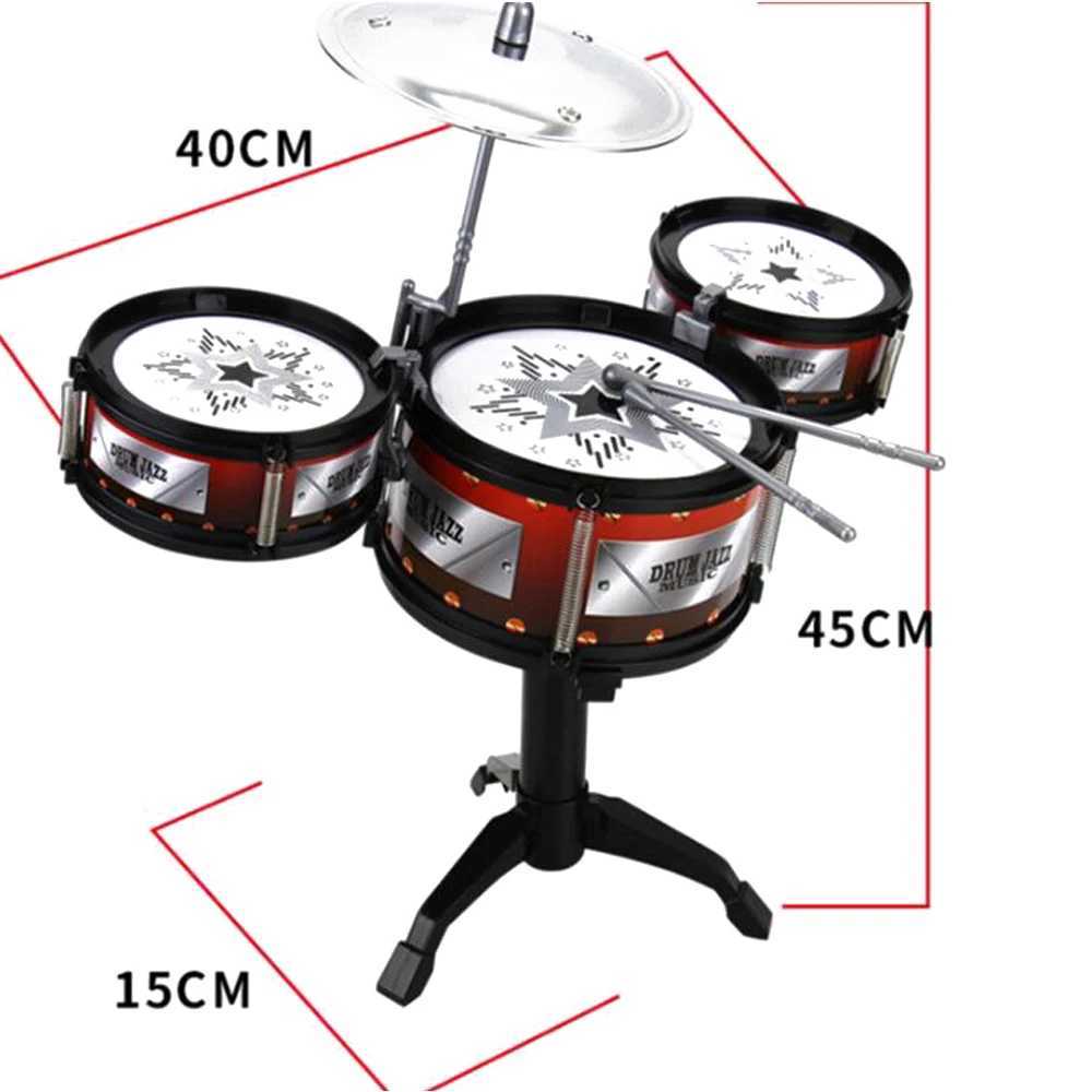 Children Jazz Drum Toy Cymbal Sticks Rock Set Musical Hand Drum Kids DIY Funny Drums Gift Educational Toy Wholesale Y240813