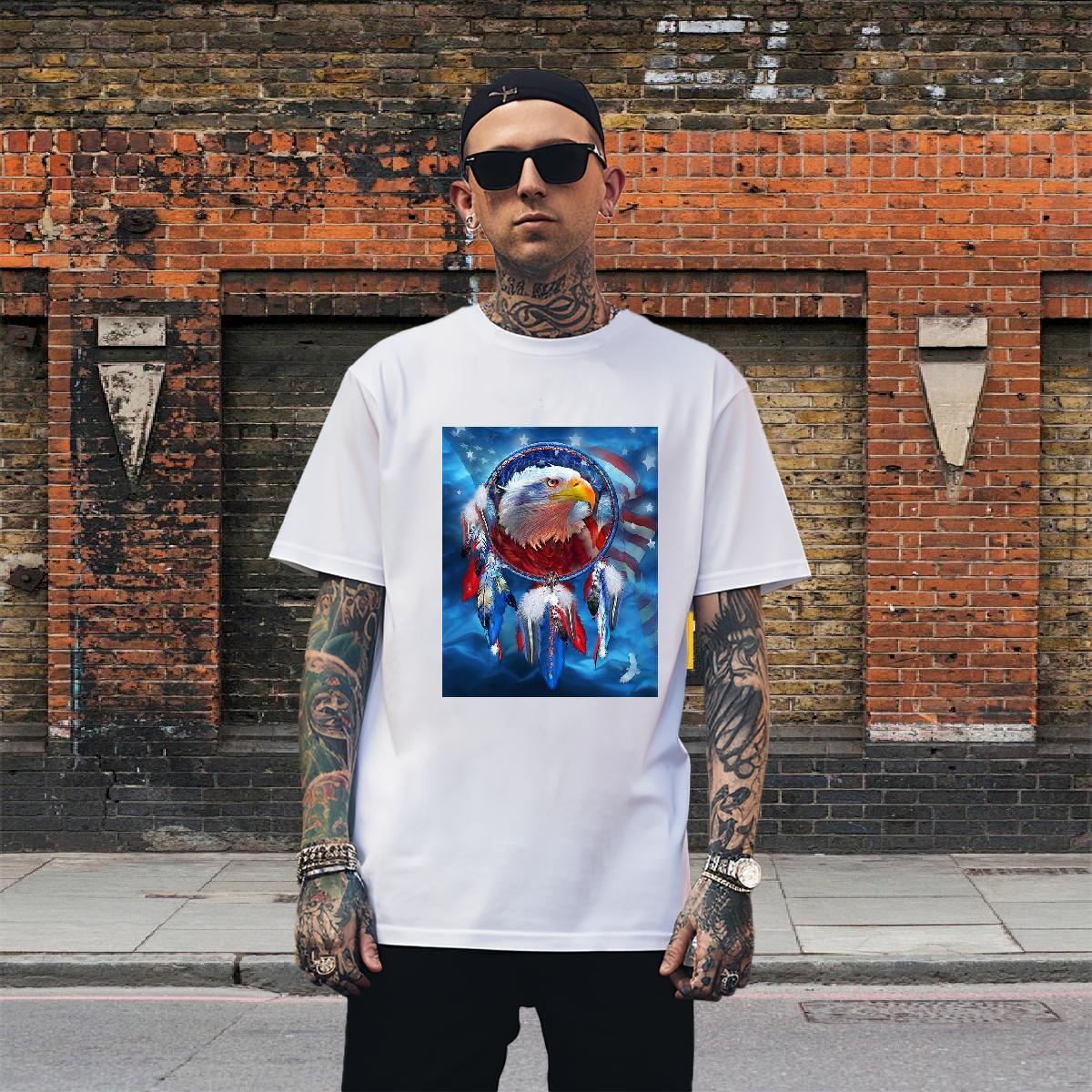 TOP Quality T Shirts Men eagle Short Sleeve Soft Casual Daily Wear Oversized 230g 100% Cotton Tshirt for Man Woman 2024 Summer Tops
