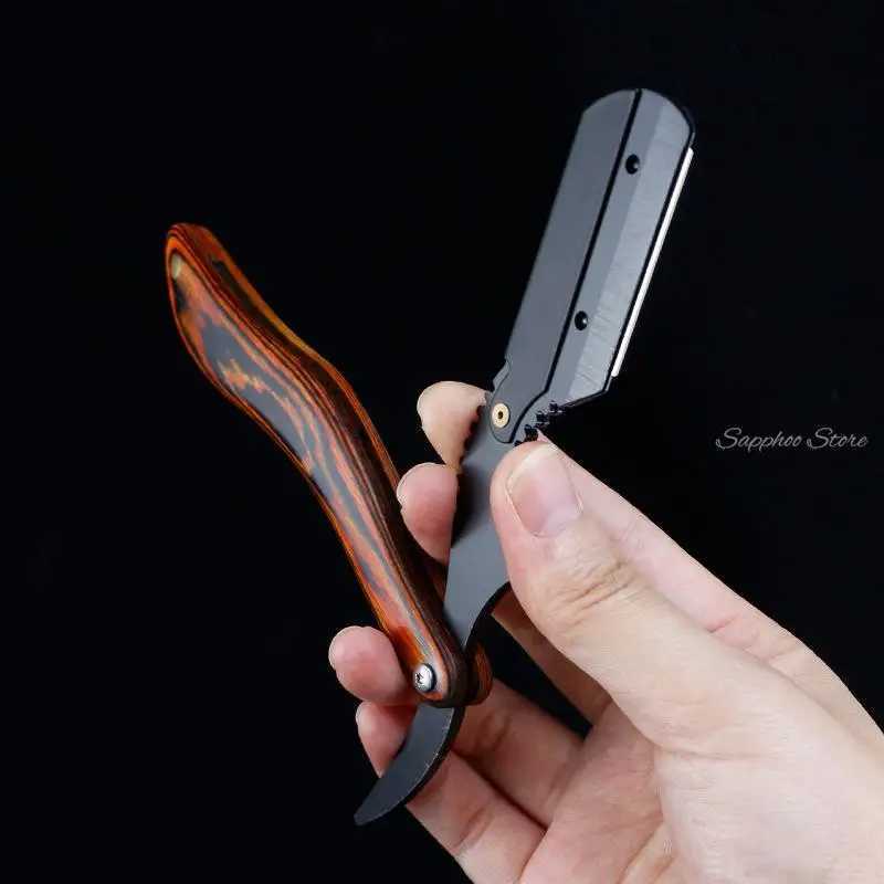 Retro Manual Folding Hairdressing Razor Mecarta Handle Haircut Shaving Beard Sweat Hair Armpit Hair Tool Folding Razor G1222M240814